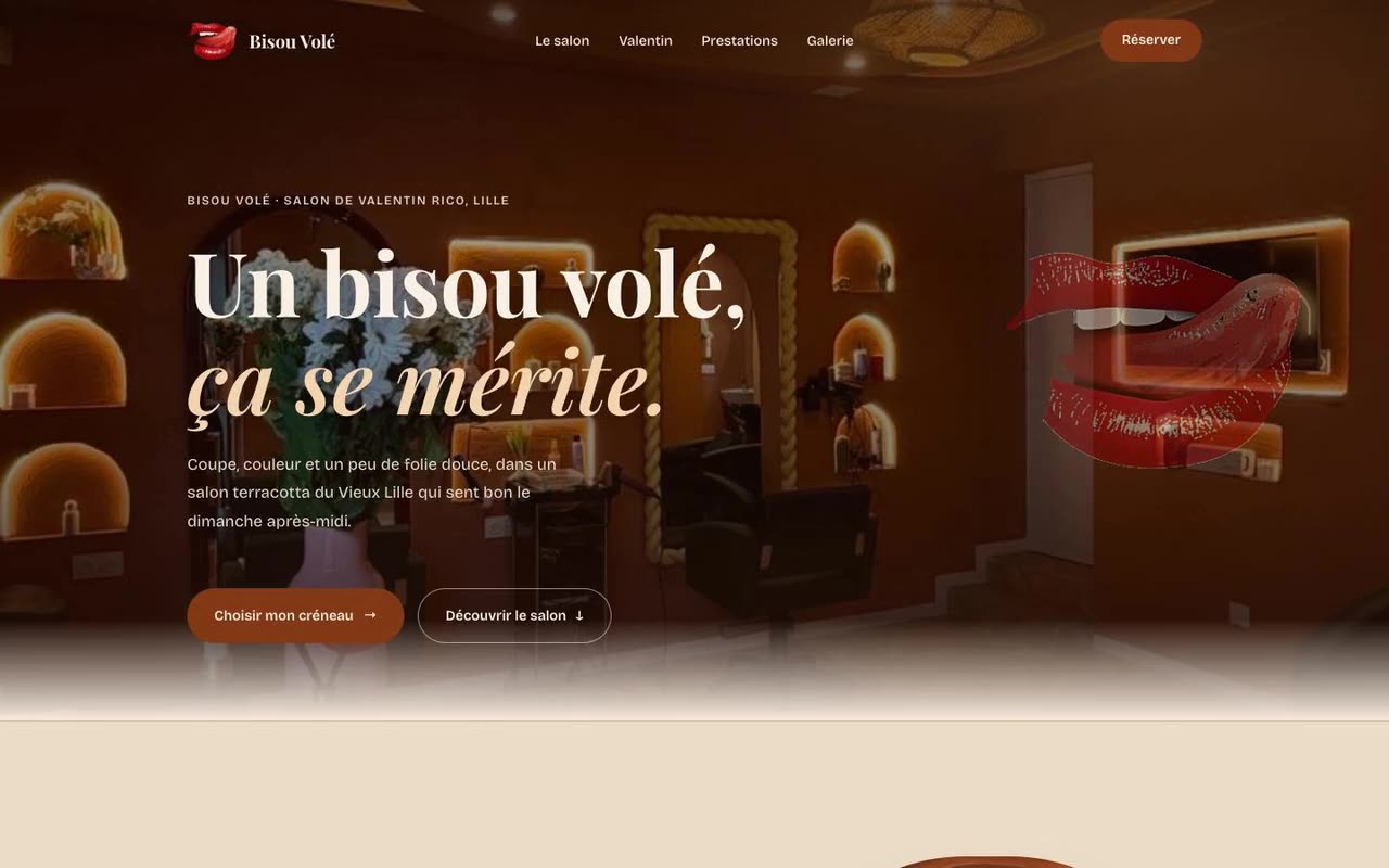Site vitrine Bisou Volé